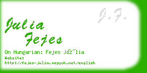 julia fejes business card